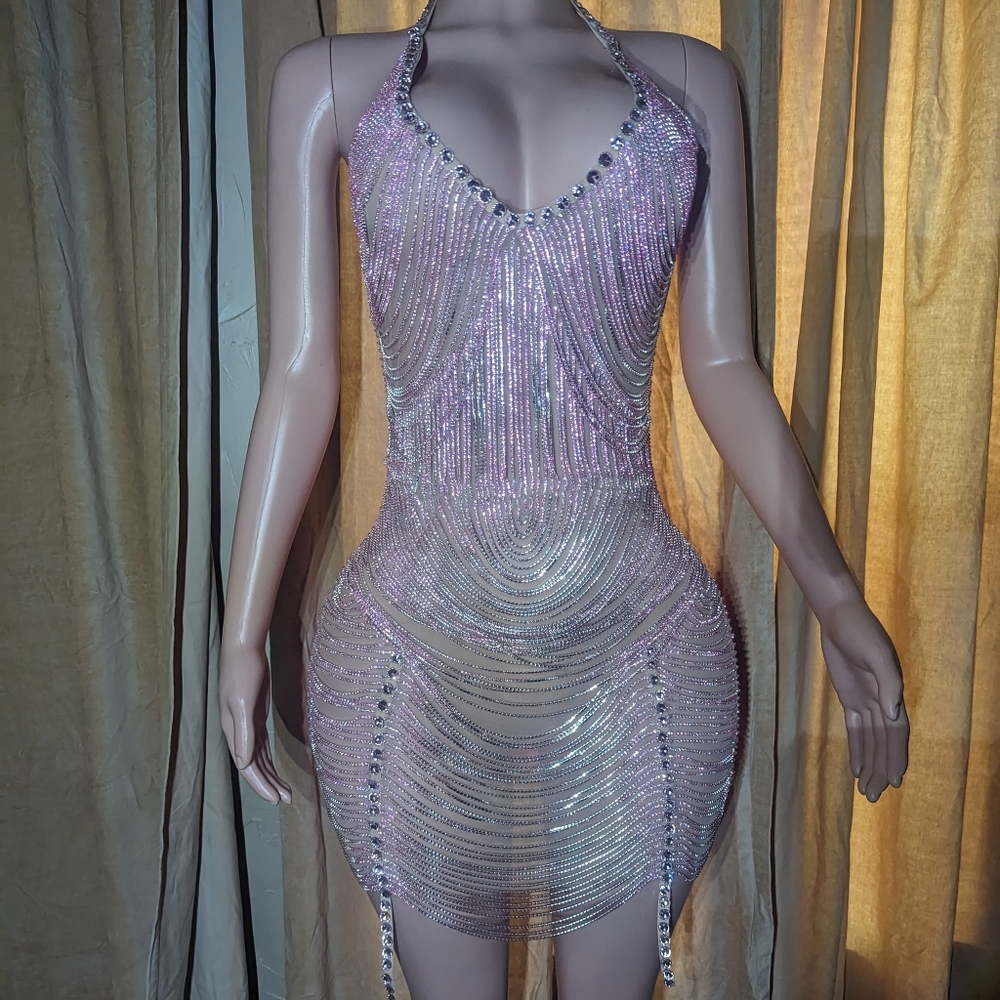 Rhinestone mini dress